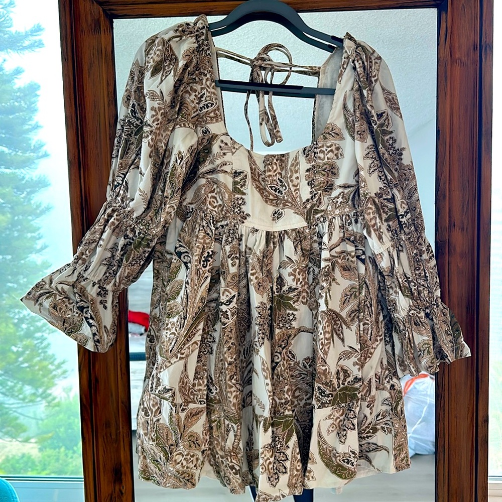 Paisley print baby doll dress